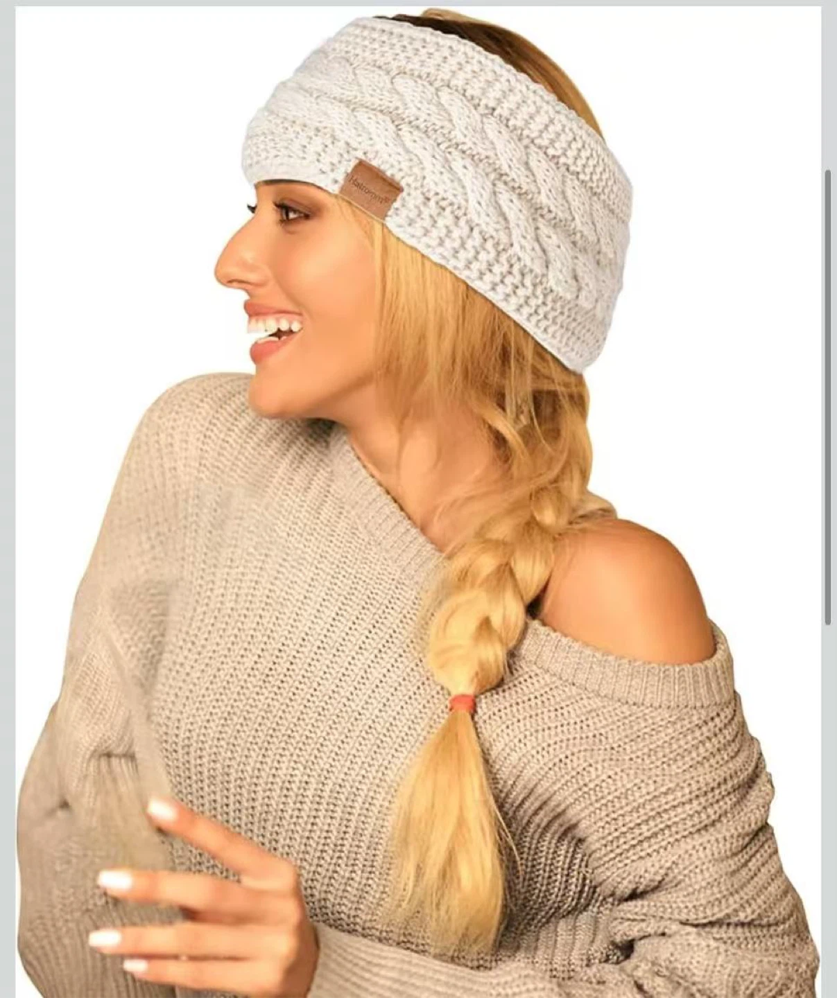 Braided Knit Headband - Warm Wool Material - photo 2