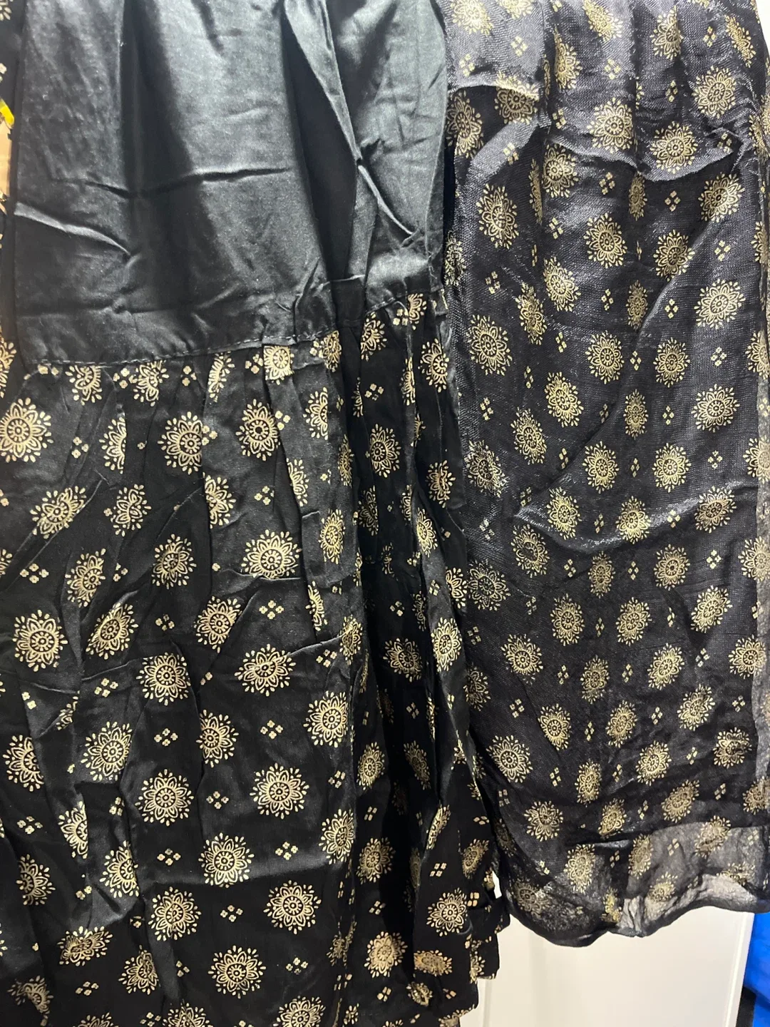 Black Embroidered Girls' Salwar Kameez image indicator(2)