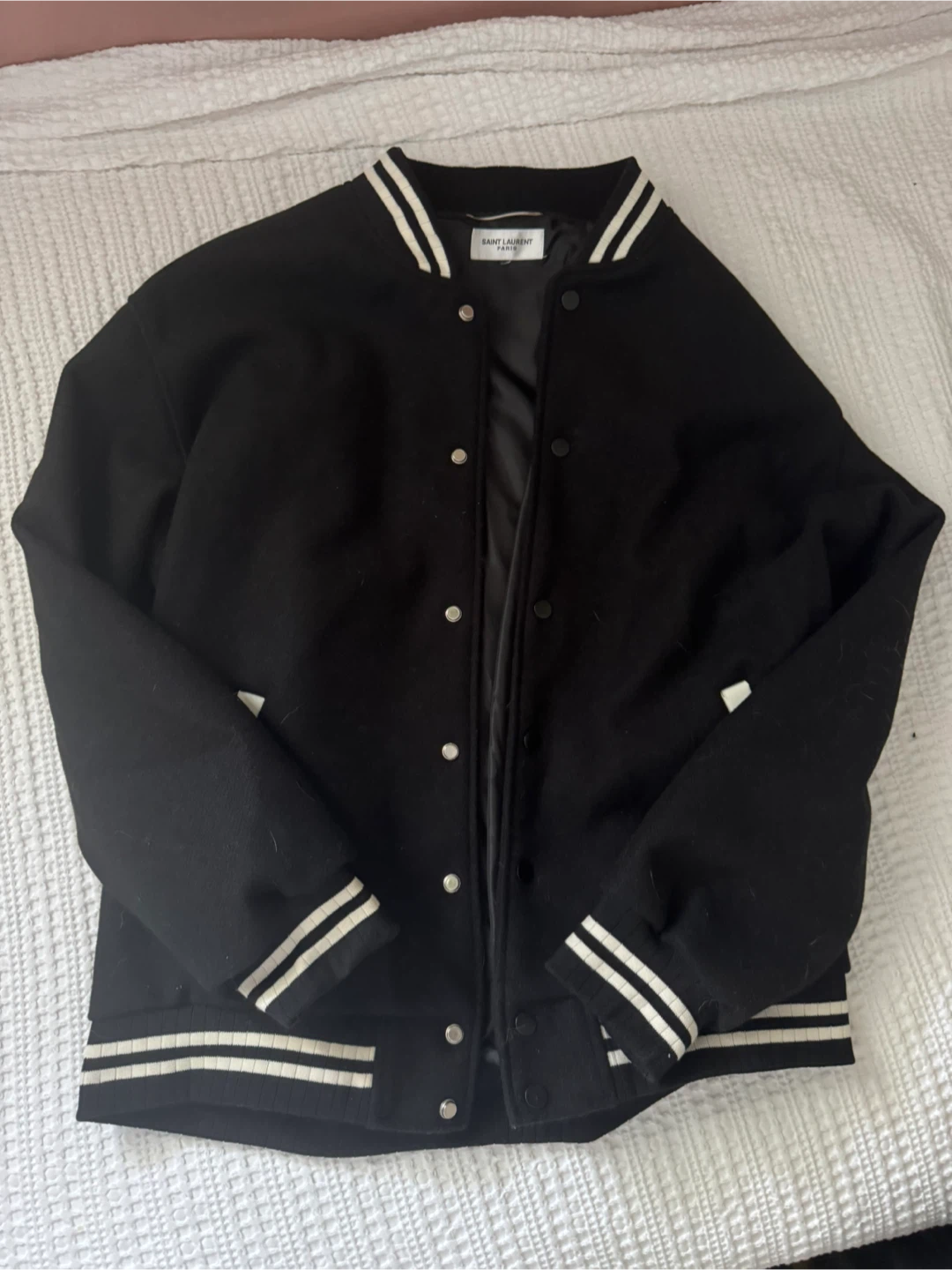 Saint Laurent Black Varsity Jacket
