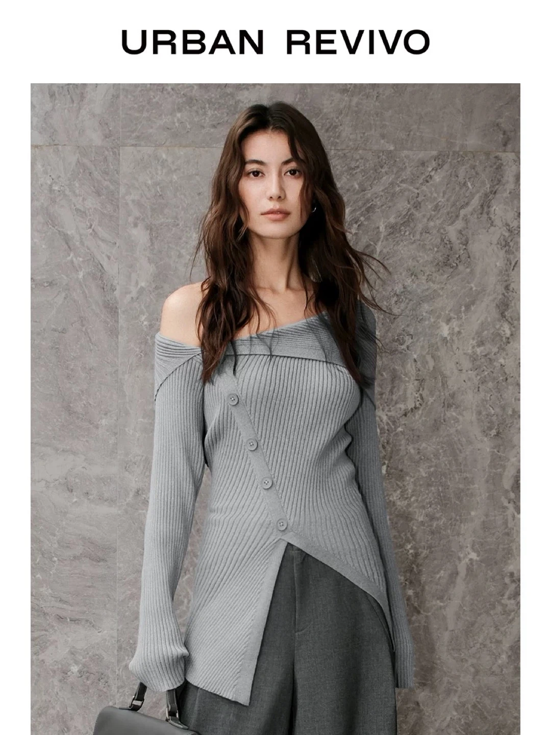 Unique Light Gray Women's Top - Size S