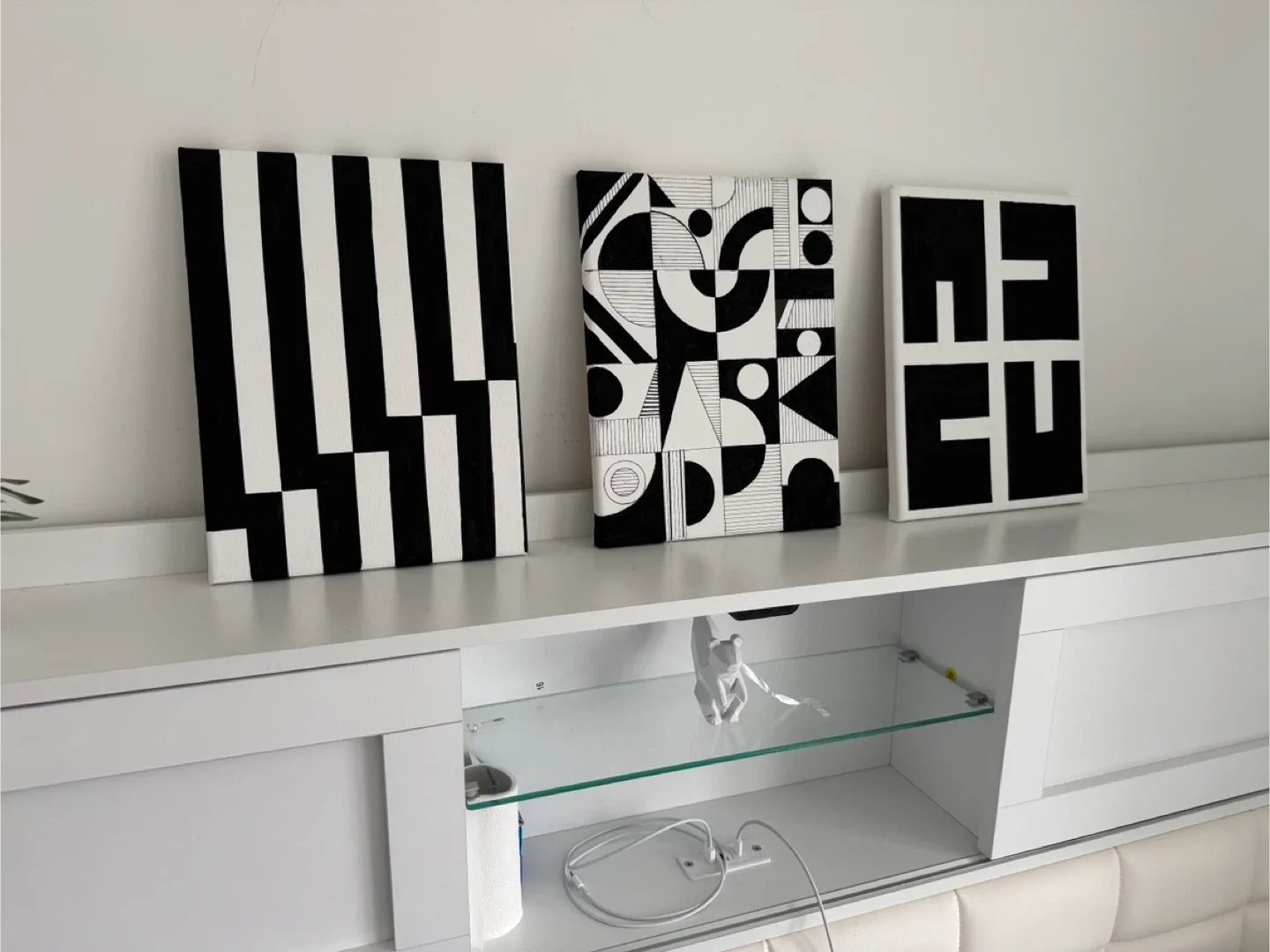 Black & White Abstract Canvas Art