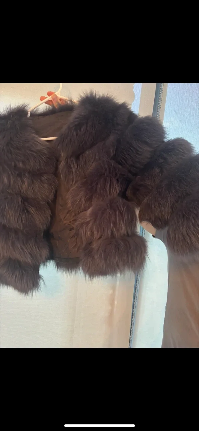 Real fur jacket in black image indicator(3)