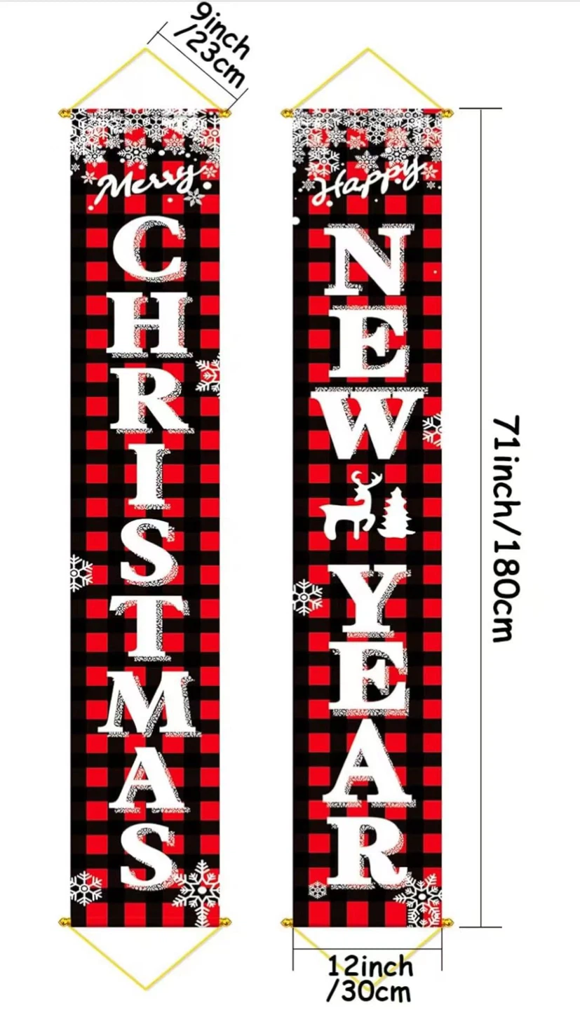 Christmas/New Year Porch Banners - 71" x 12" - photo 3