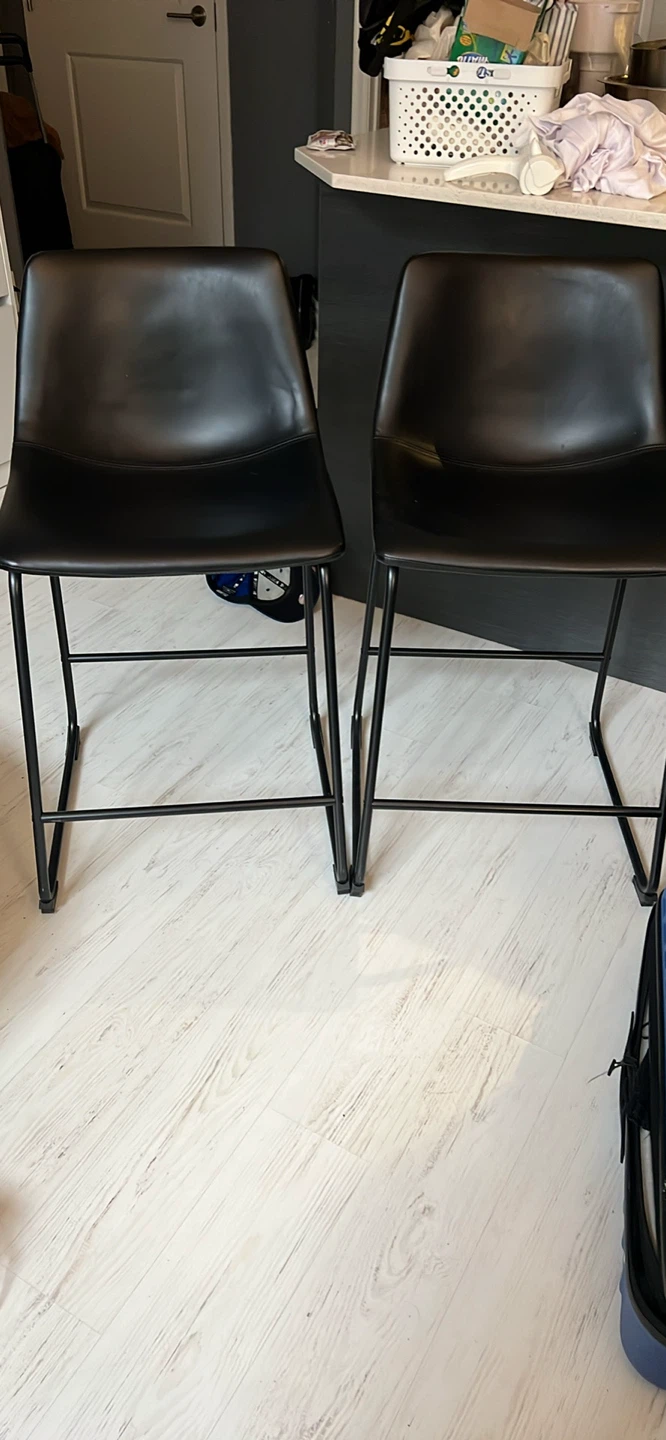 Set of 2 Black Bar Stools
