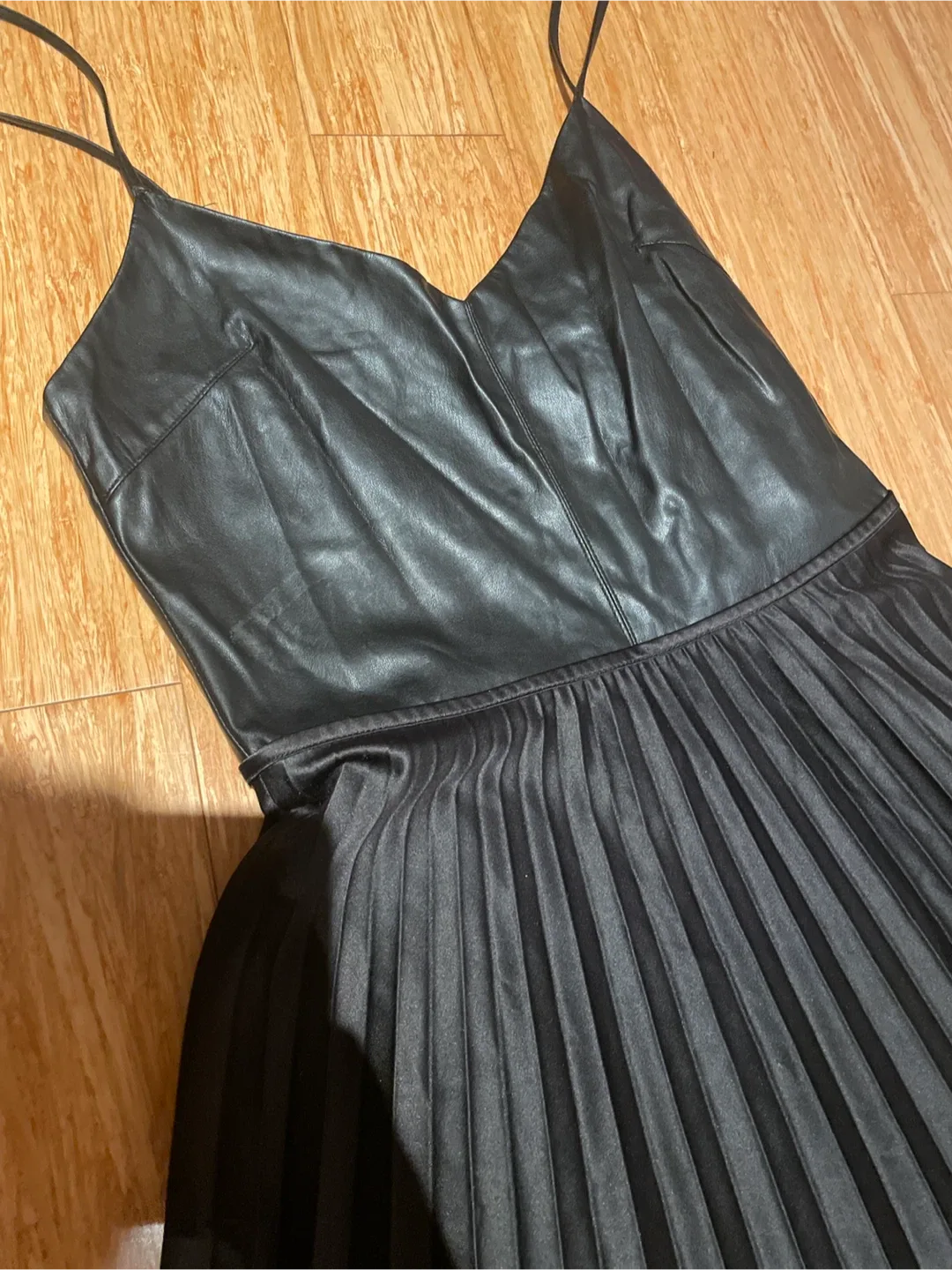 Zara Black Faux Leather Dress - Size S image indicator(2)