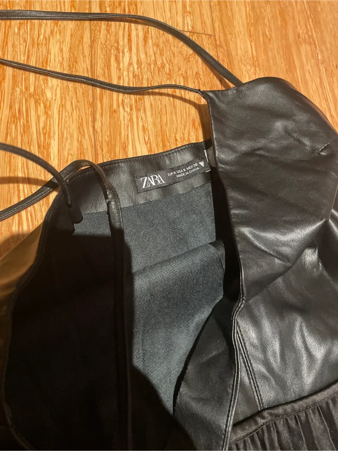 Zara Black Faux Leather Dress - Size S image indicator(3)