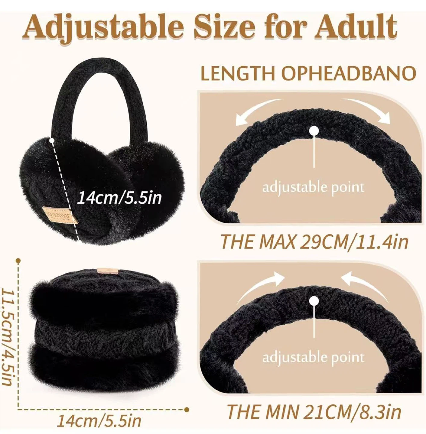 Black Fleece Earmuffs - New - photo 3
