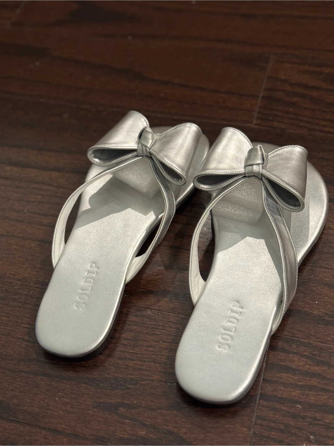 SOLDIP Silver Sandals - Size 8