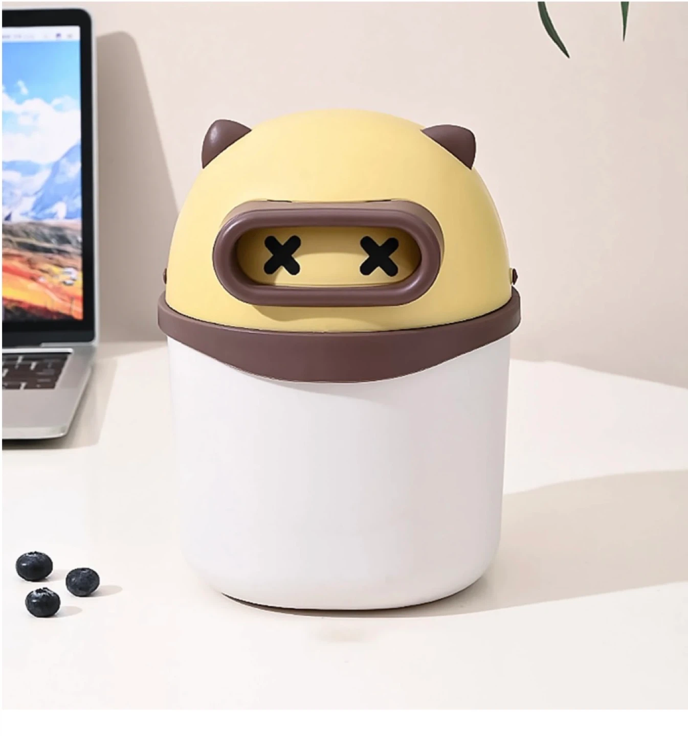 Cute Mini Desktop Trash Can - Blue - photo 2