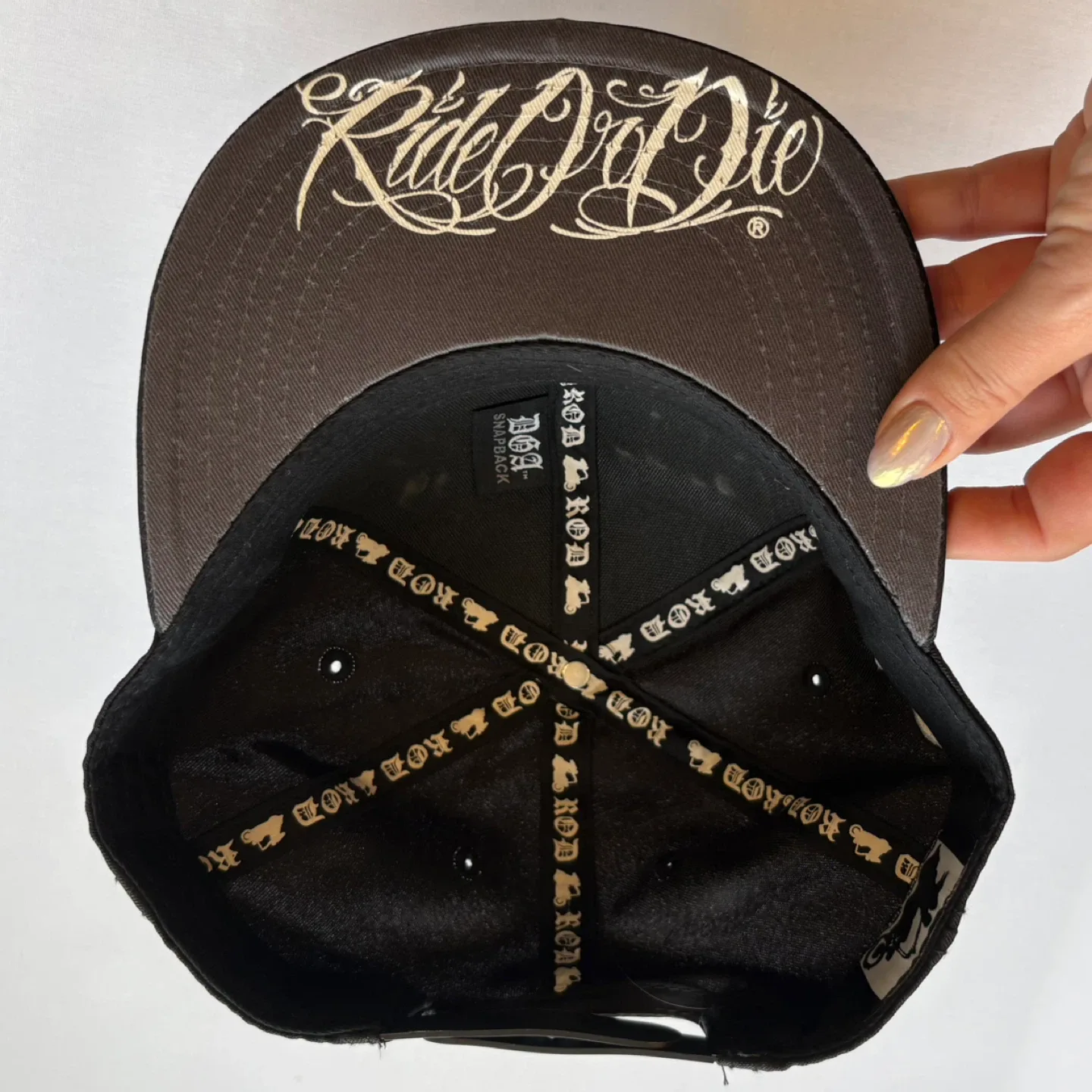 Ride Or Die Snapback Hat Motorcycle Biker Graphic Flat Bill image indicator(6)