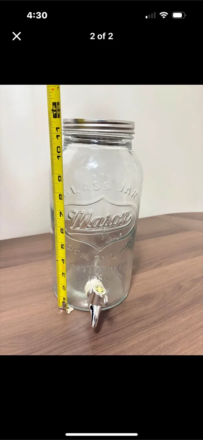 Mason Glass Jar Reusable Drink Dispenser - 4L image indicator(3)