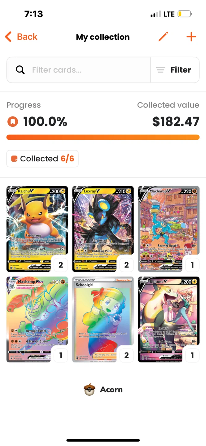 Pokemon Cards Collection - Raichu, Luxray, Machamp, Boltund