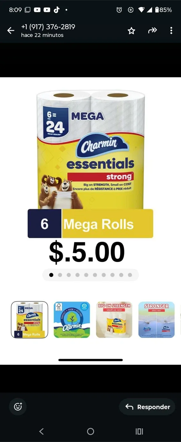 Charmin Essentials Mega Roll 6-Pack image indicator(2)