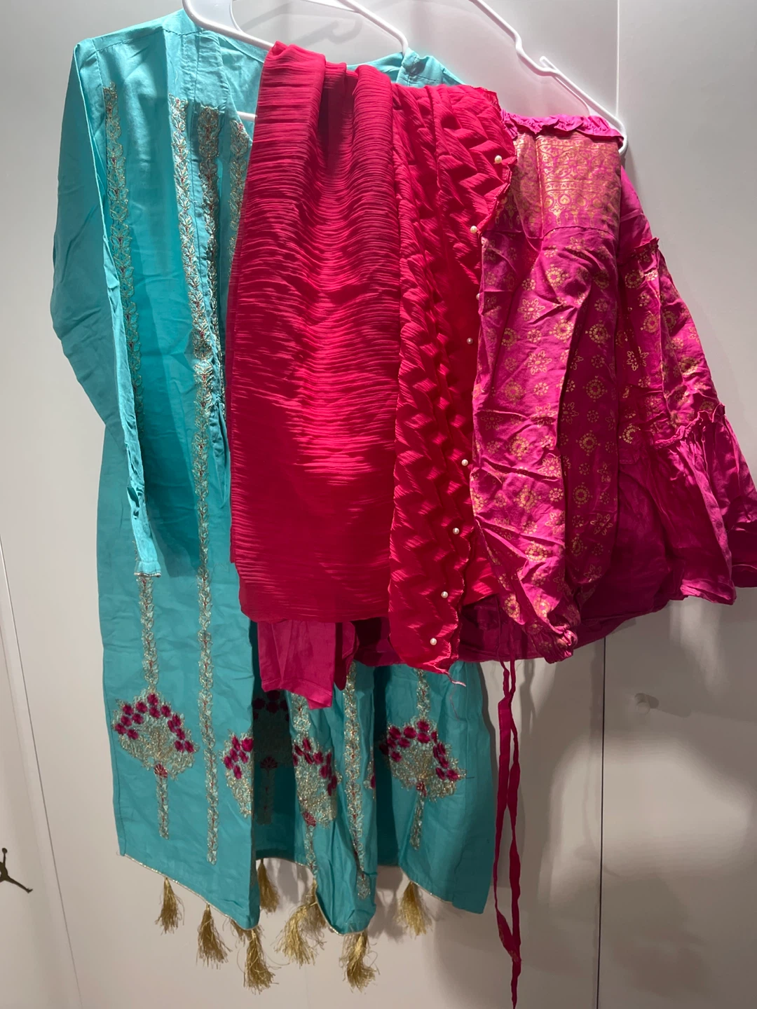 Ladies' Blue Embroidered Kurti Set