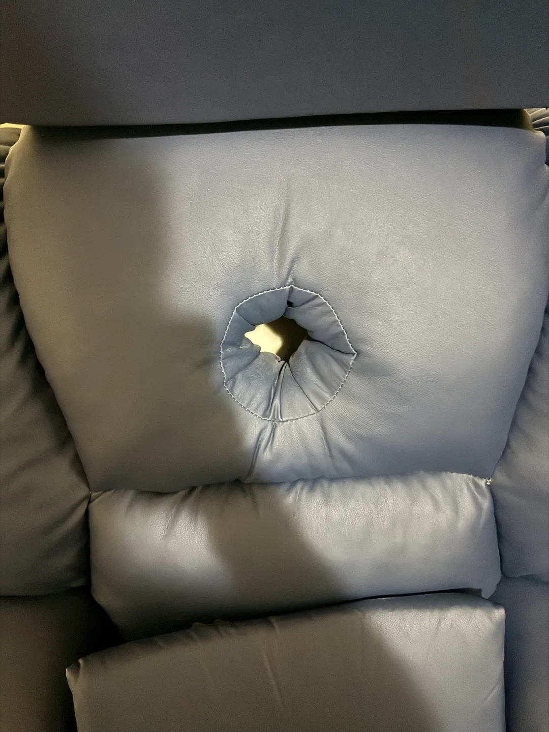 Blue Leather Recliner Chair image indicator(2)