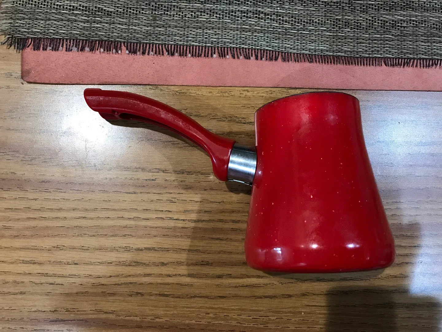 Red Enamel Turkish Coffee Pot