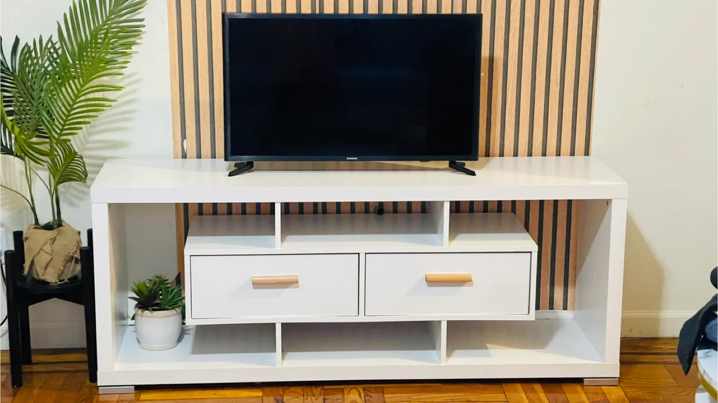 White TV Stand with Drawers( Moving Out)