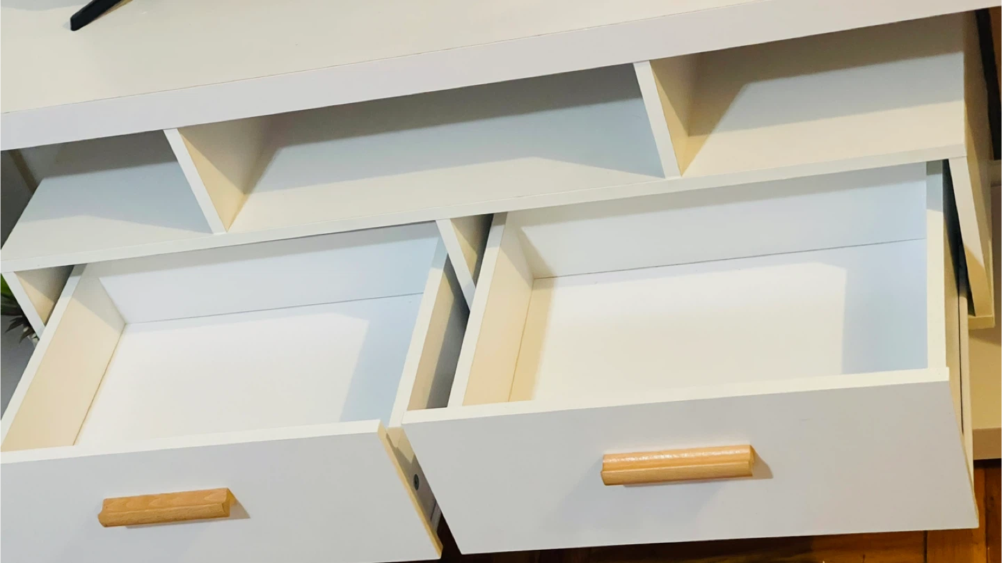 White TV Stand with Drawers( Moving Out) - photo 4
