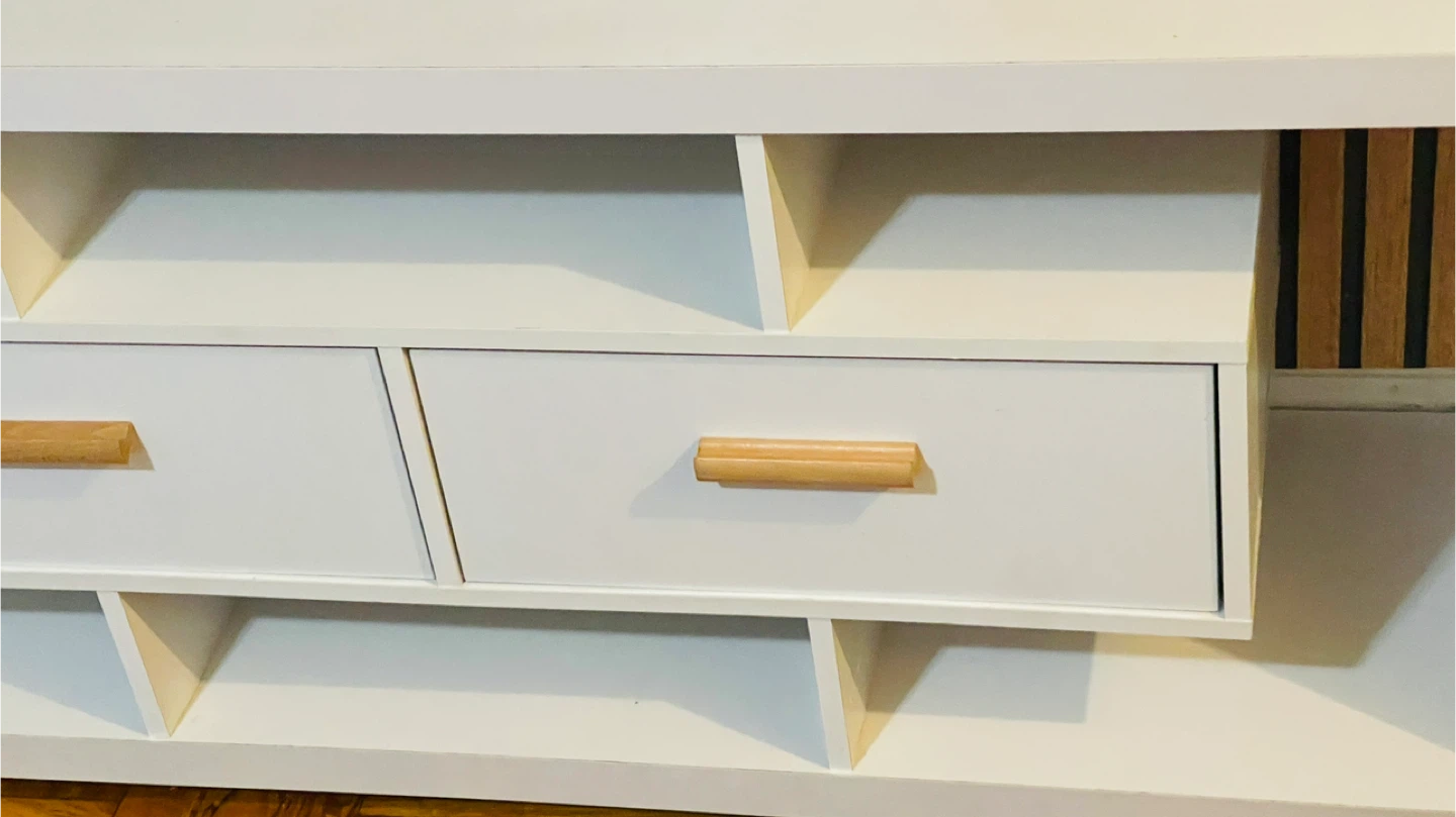 White TV Stand with Drawers( Moving Out) - photo 5