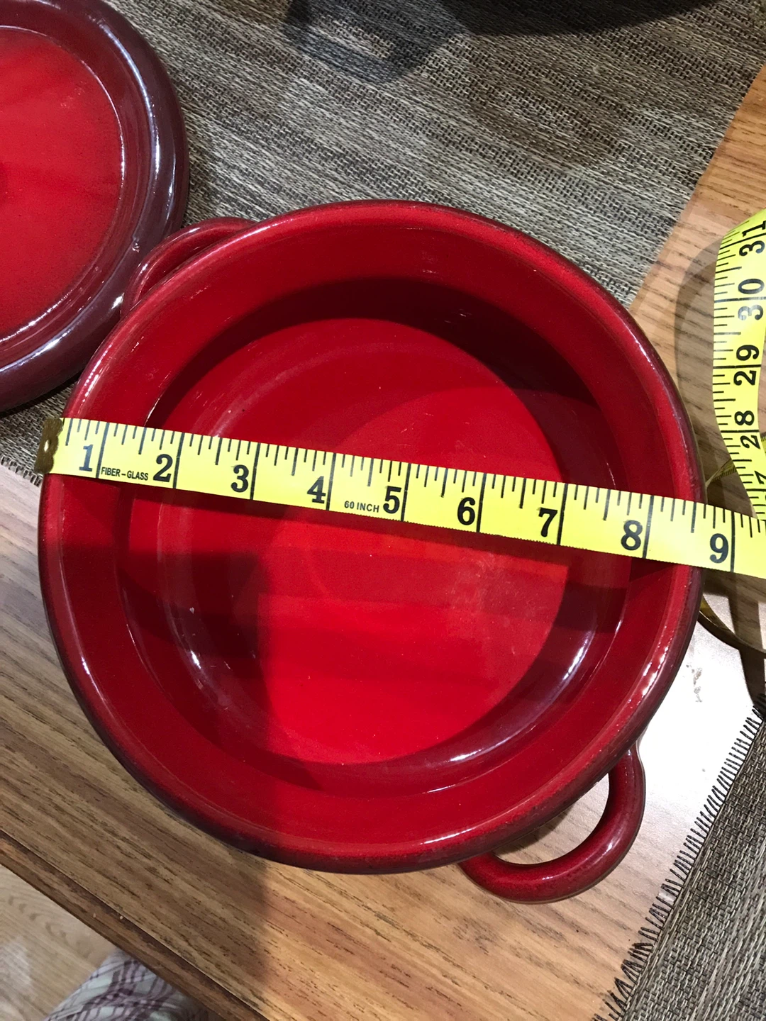 Red Casserole Dish with Lid - De Silva Italian Pottery - photo 3