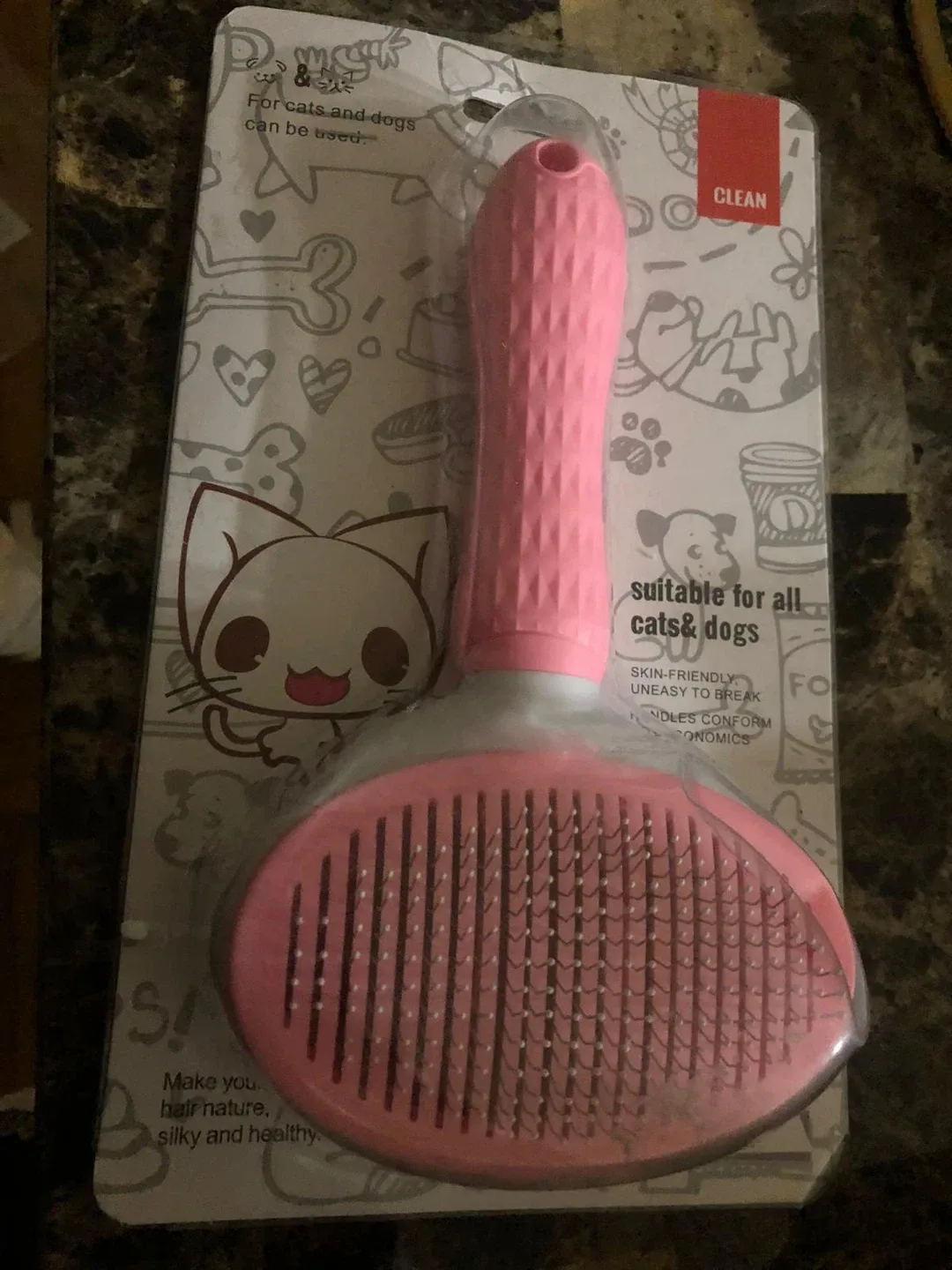 Pet Grooming Brush for Cats & Dogs - Pink image indicator(2)