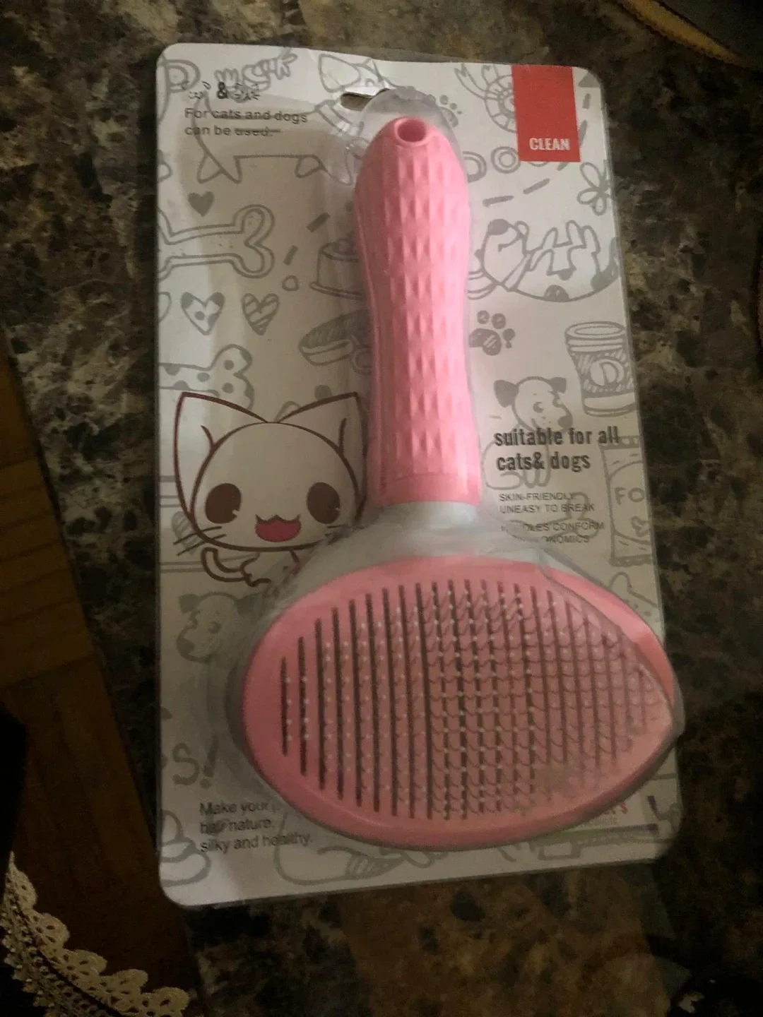 Pet Grooming Brush for Cats & Dogs - Pink image indicator(3)