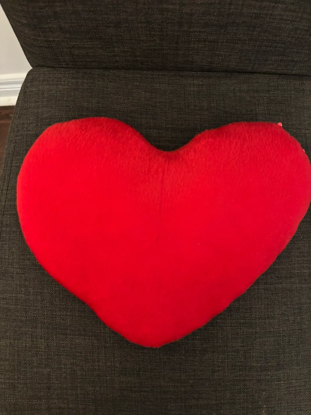 Sequin Heart Pillow - Red & White