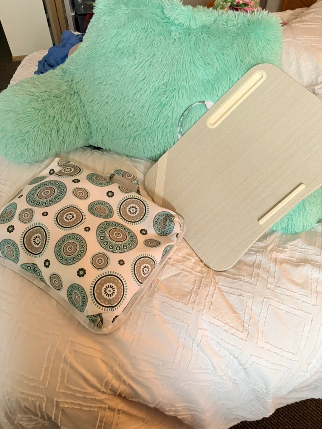 Aqua blue/green support pillow - 16x40 inches image indicator(6)