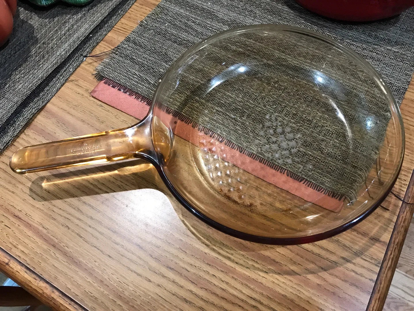 Visions Amber Glass Skillet 10”
