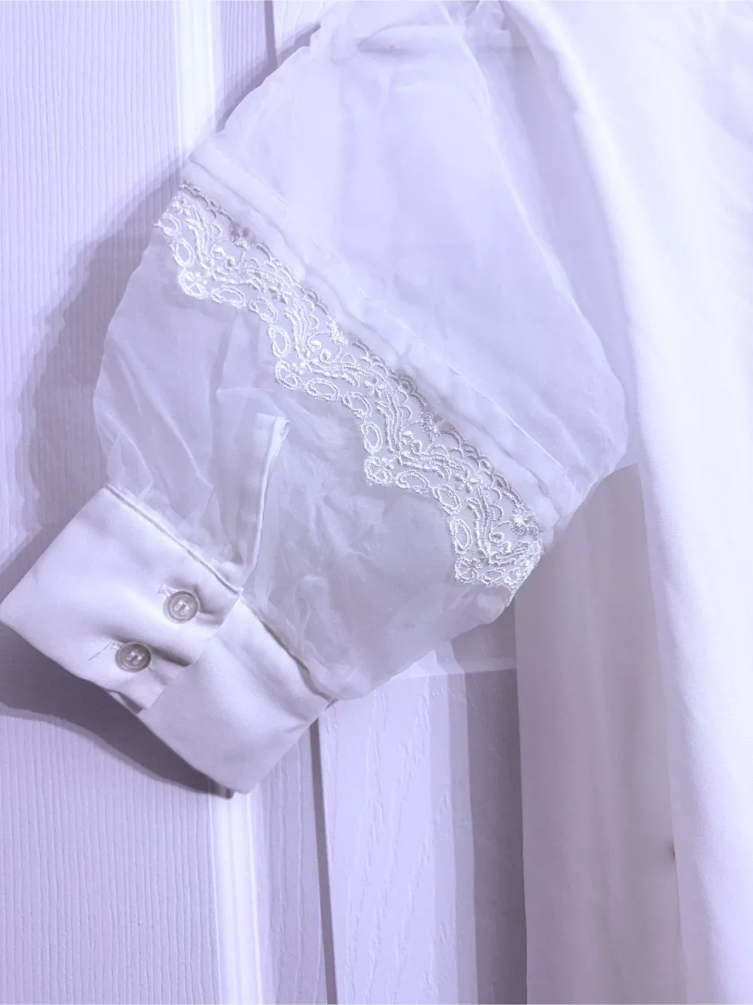 Design by Rookie White Blouse with Lace Detail image indicator(6)