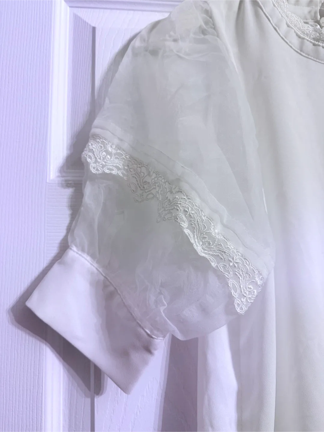 Design by Rookie White Blouse with Lace Detail image indicator(4)