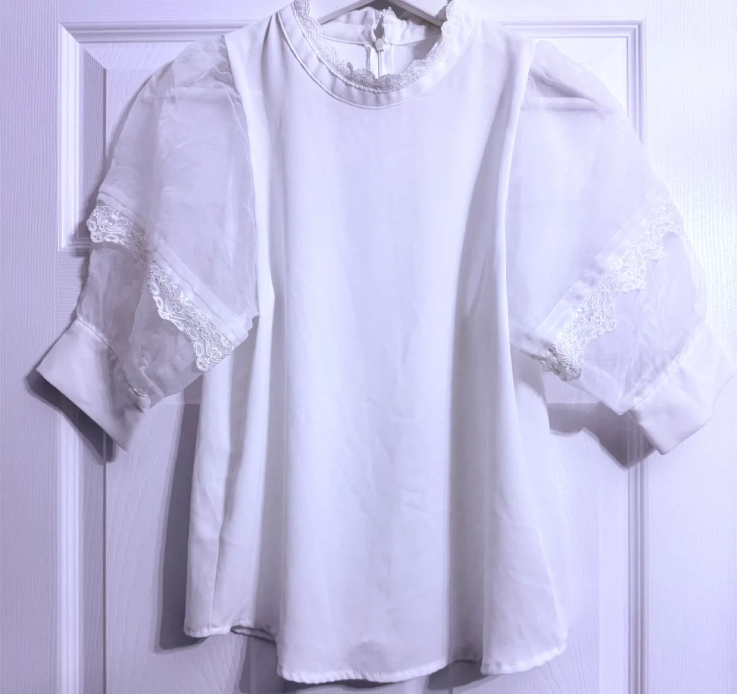 Design by Rookie White Blouse with Lace Detail image indicator(2)