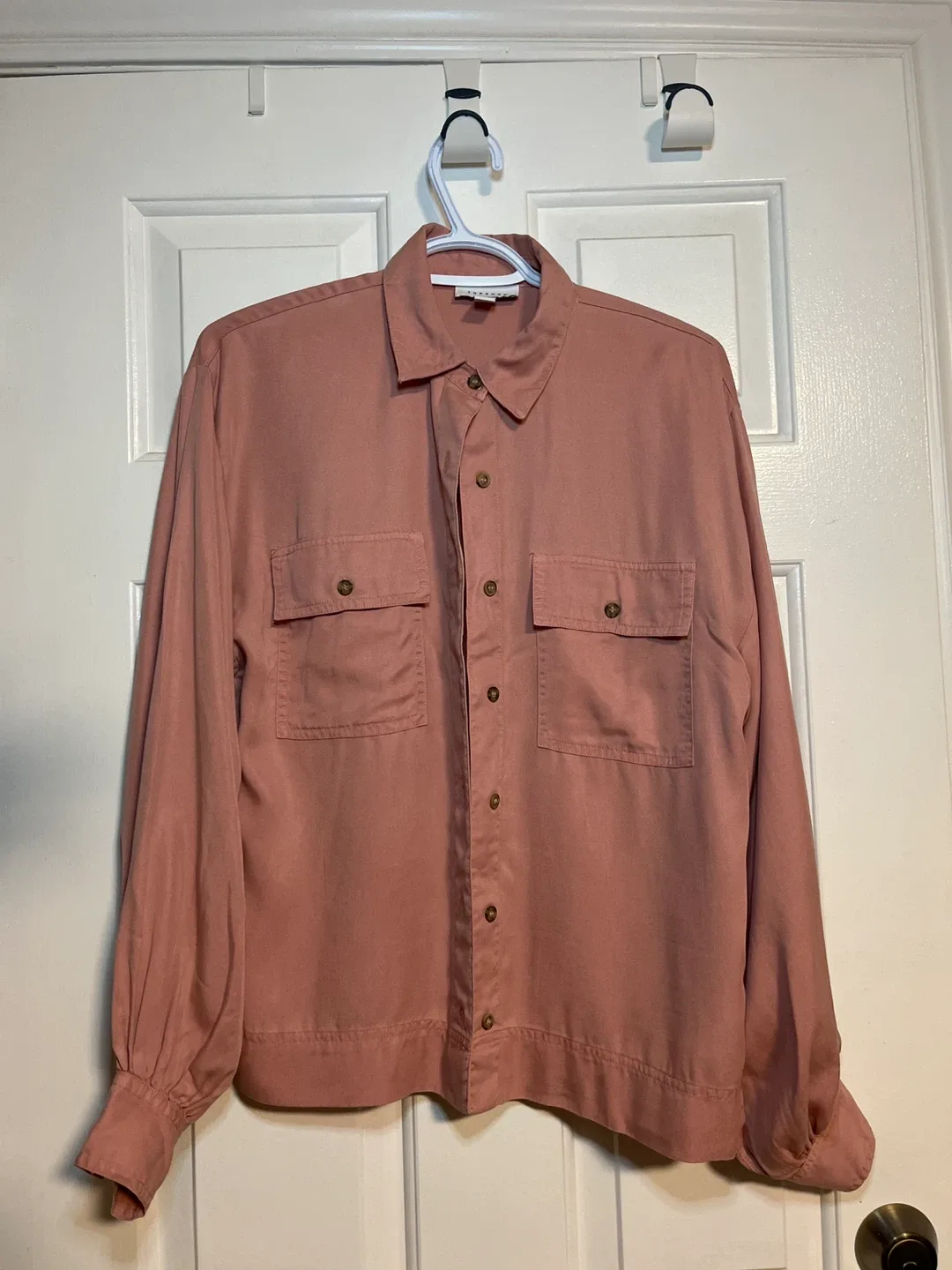 Topshop Pink Long Sleeve Shirt - UK Size 8 image indicator(5)