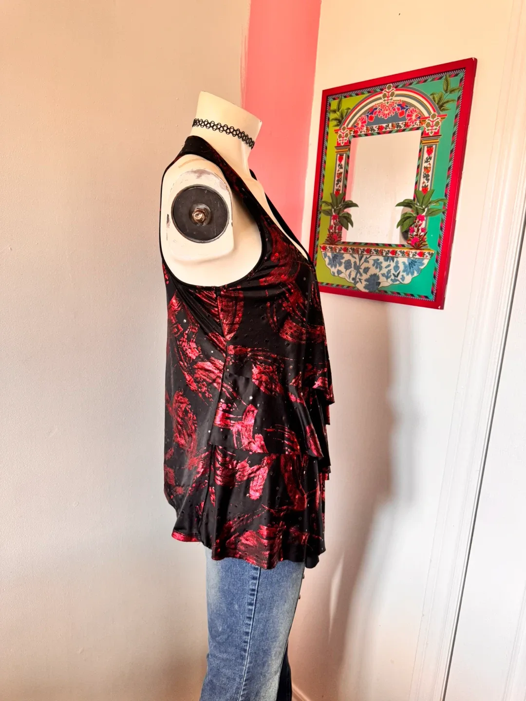 Red and Black Sequin Top image indicator(2)