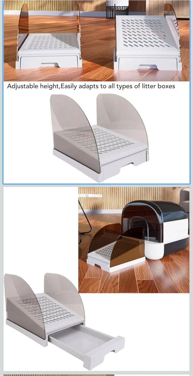 Adjustable Height Cat Litter Box Ramp Catch Tray image indicator(5)