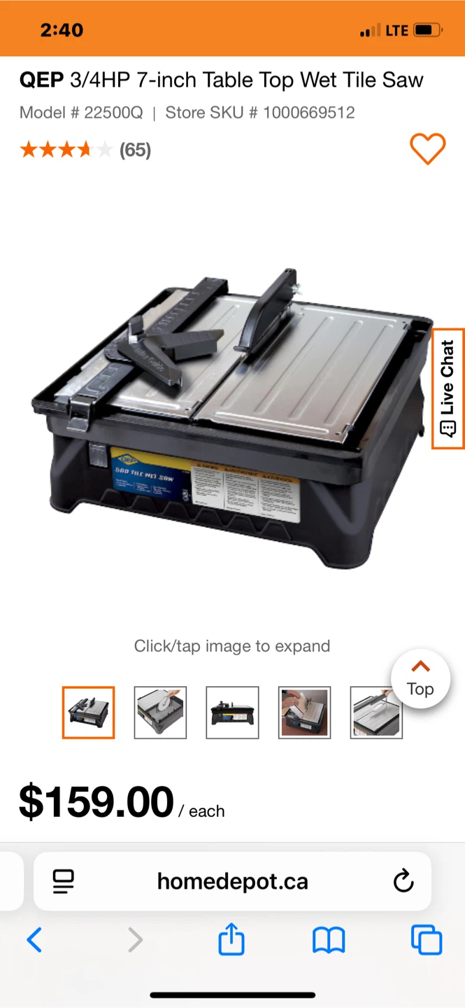 QEP 500 Tile Wet Saw