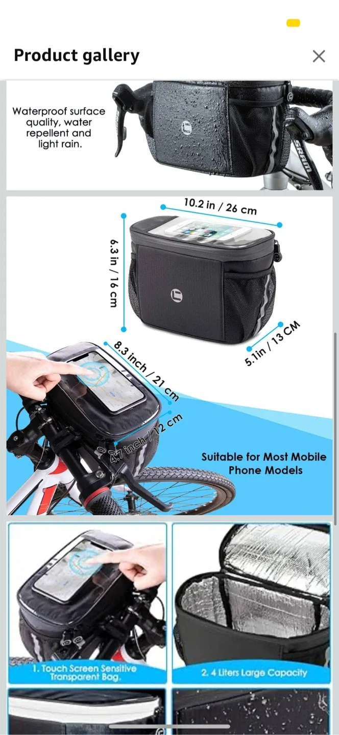 WOTOW Bike Handlebar Insulated Bag thumbnail