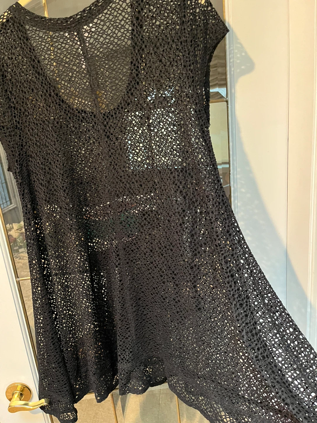 J. Valdi Black Crochet Cover-Up Size Large - photo 4