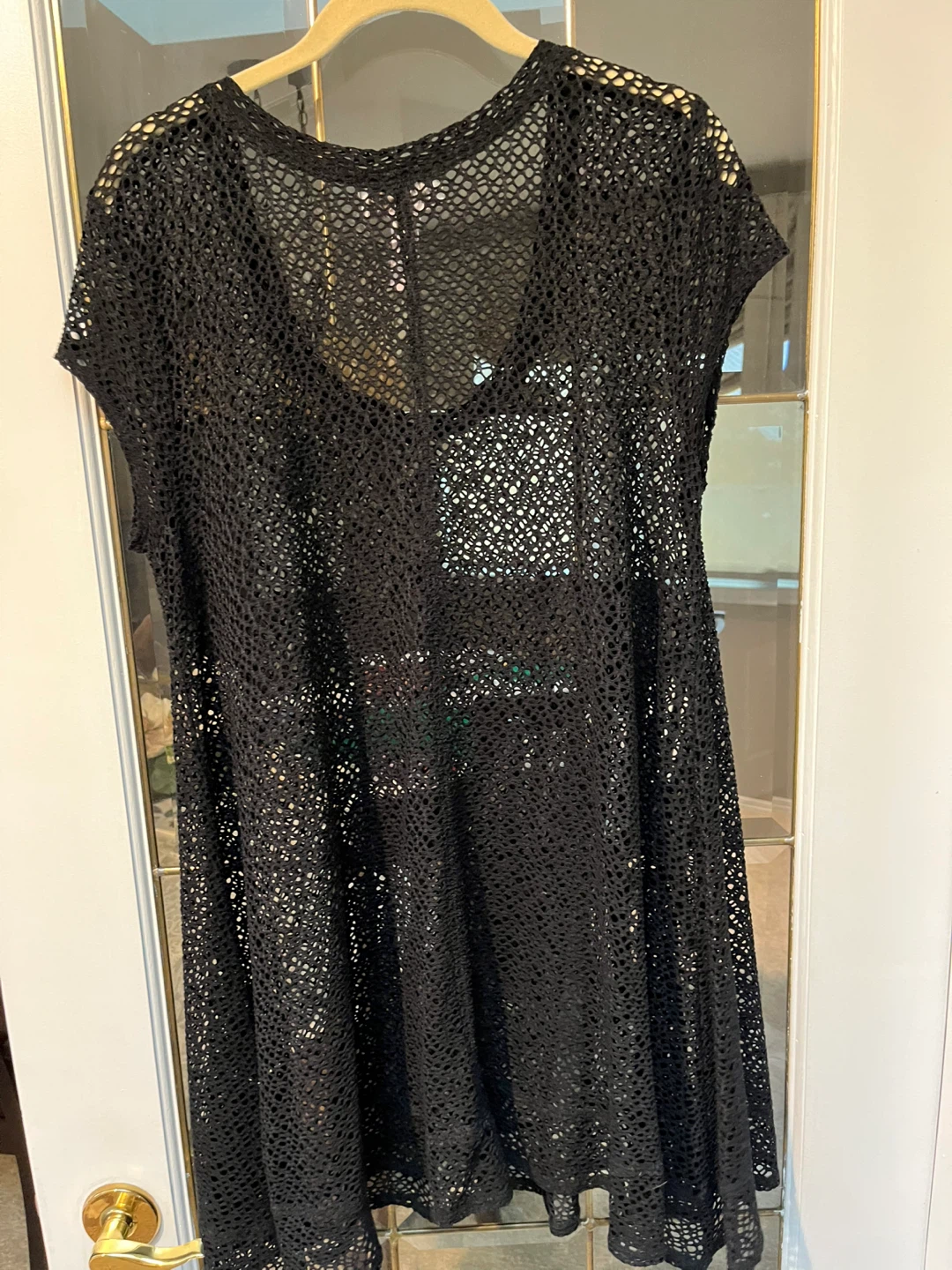 J. Valdi Black Crochet Cover-Up Size Large - photo 3