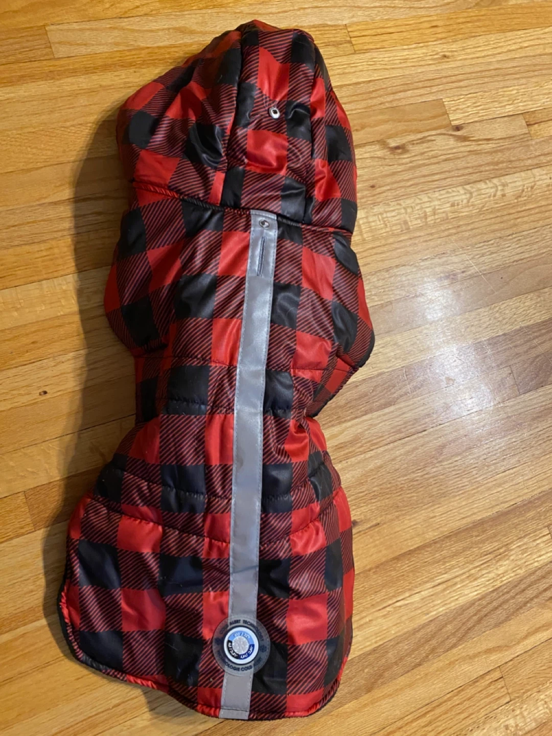 Silver Paw L/XL Dog Coat - Red & Black Plaid