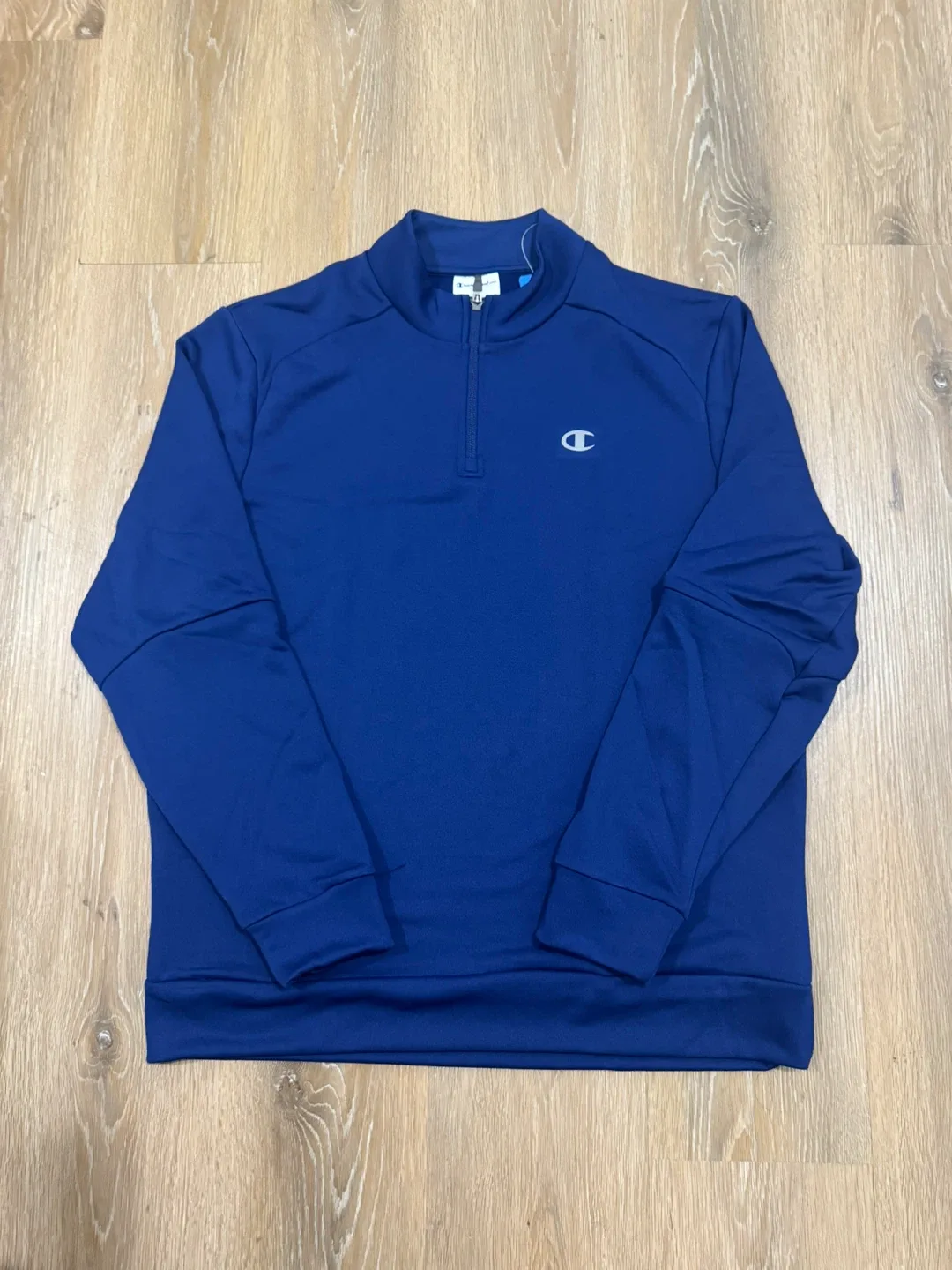 Champion Mens Performance Duofold Blue 1/4 Zip Pullover Shirt thumbnail