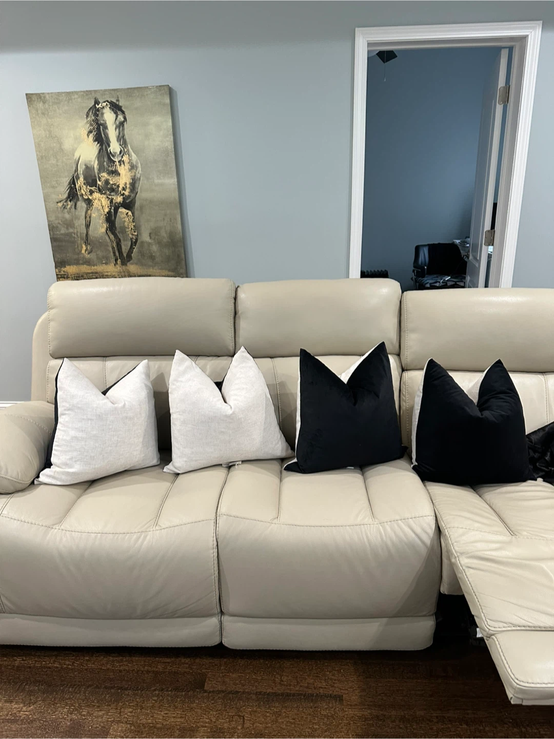 Black & Cream Throw Pillows - Set of 4