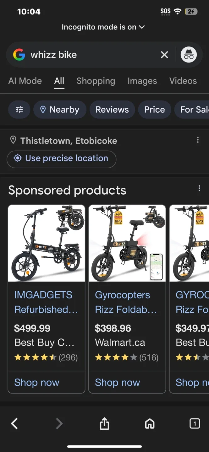 Gyrocopters Whiz Foldable Electric Bike image indicator(5)