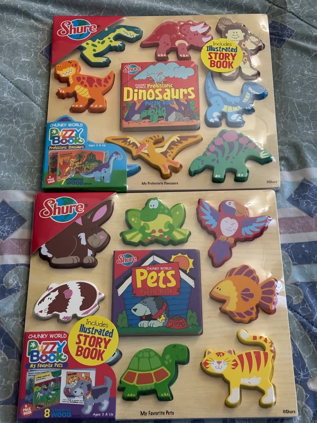 Shure Chunky World Puzzles - Dinosaurs & Pets