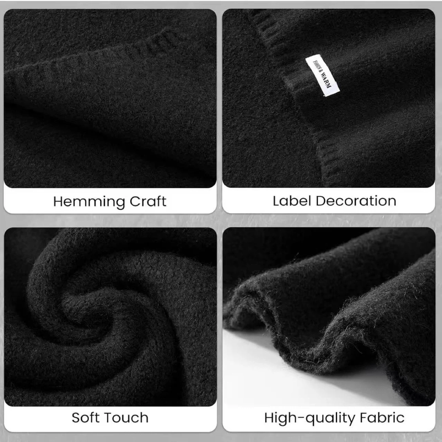 Fashion & Warm Black Scarf - New - photo 3