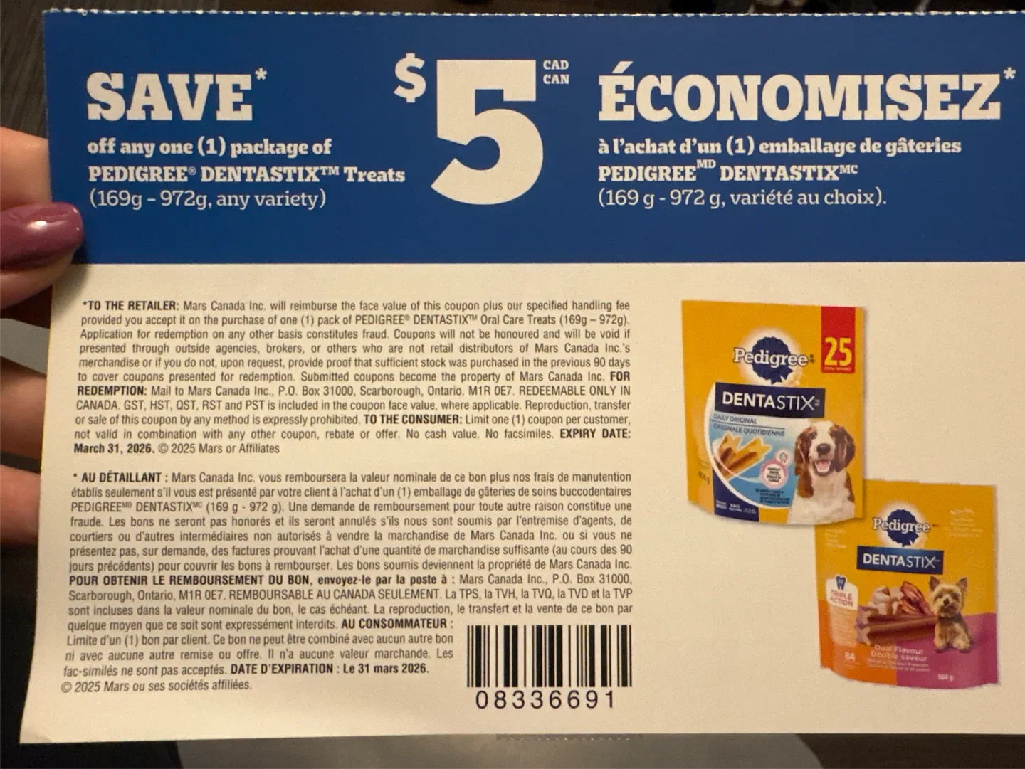 Pedigree Dentastix $5 off Coupon - Expires March 2026