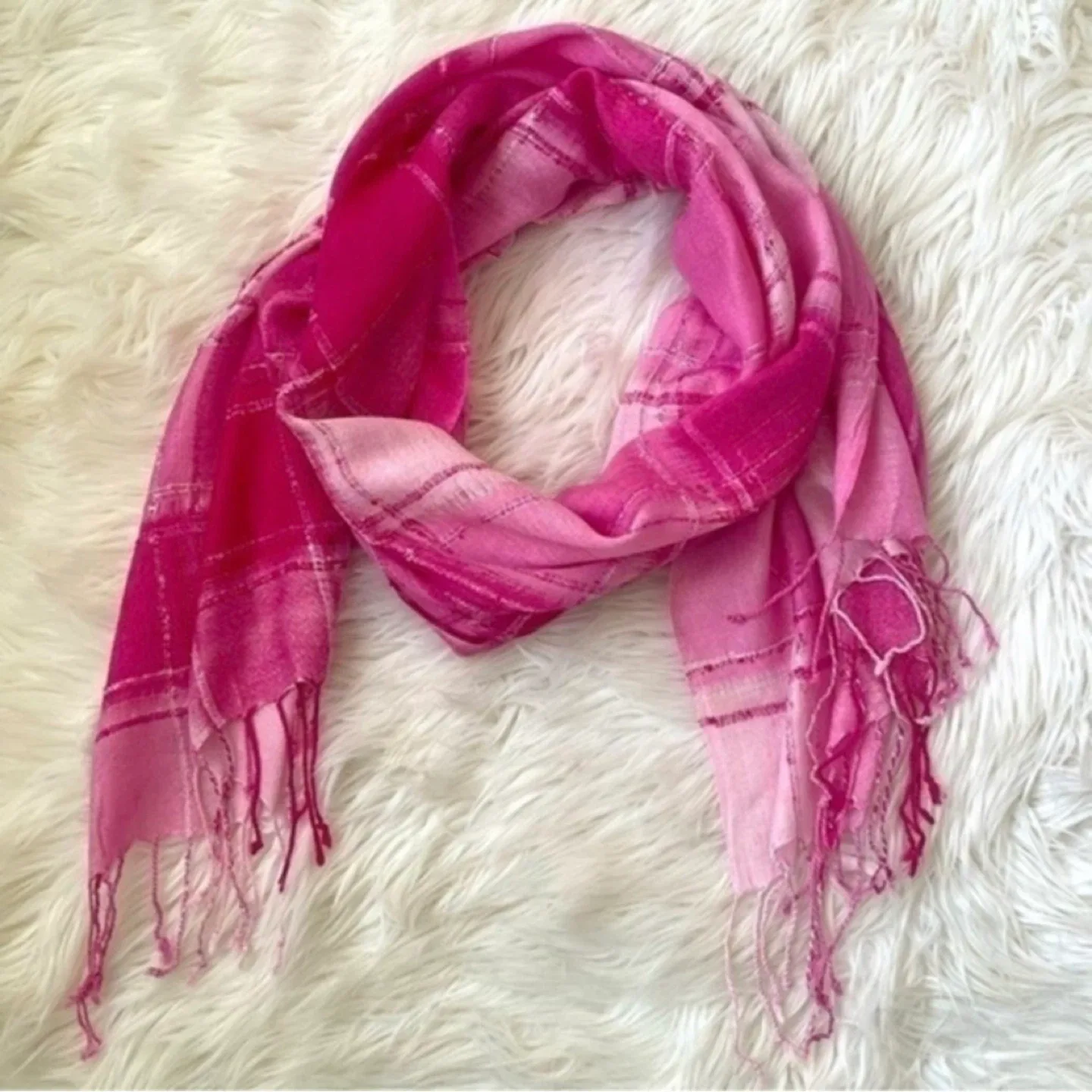 MyStyle Plaid Loose Weave Rectangular Scarf or Swim Coverup thumbnail