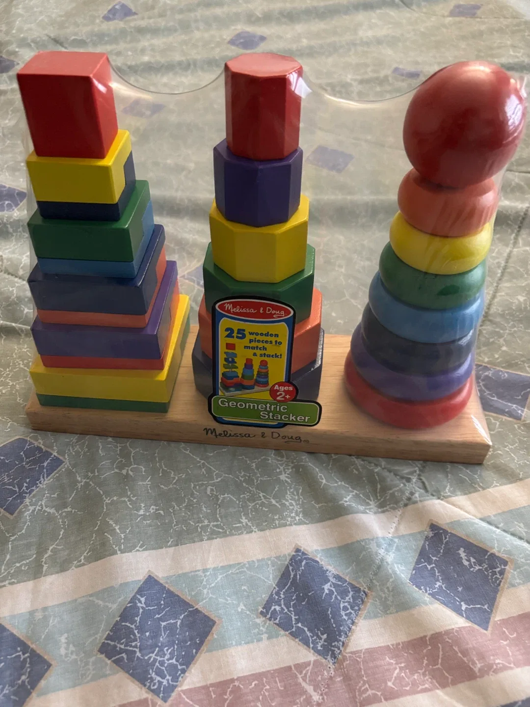 Melissa & Doug Geometric Stacker Toy, Ages 2+