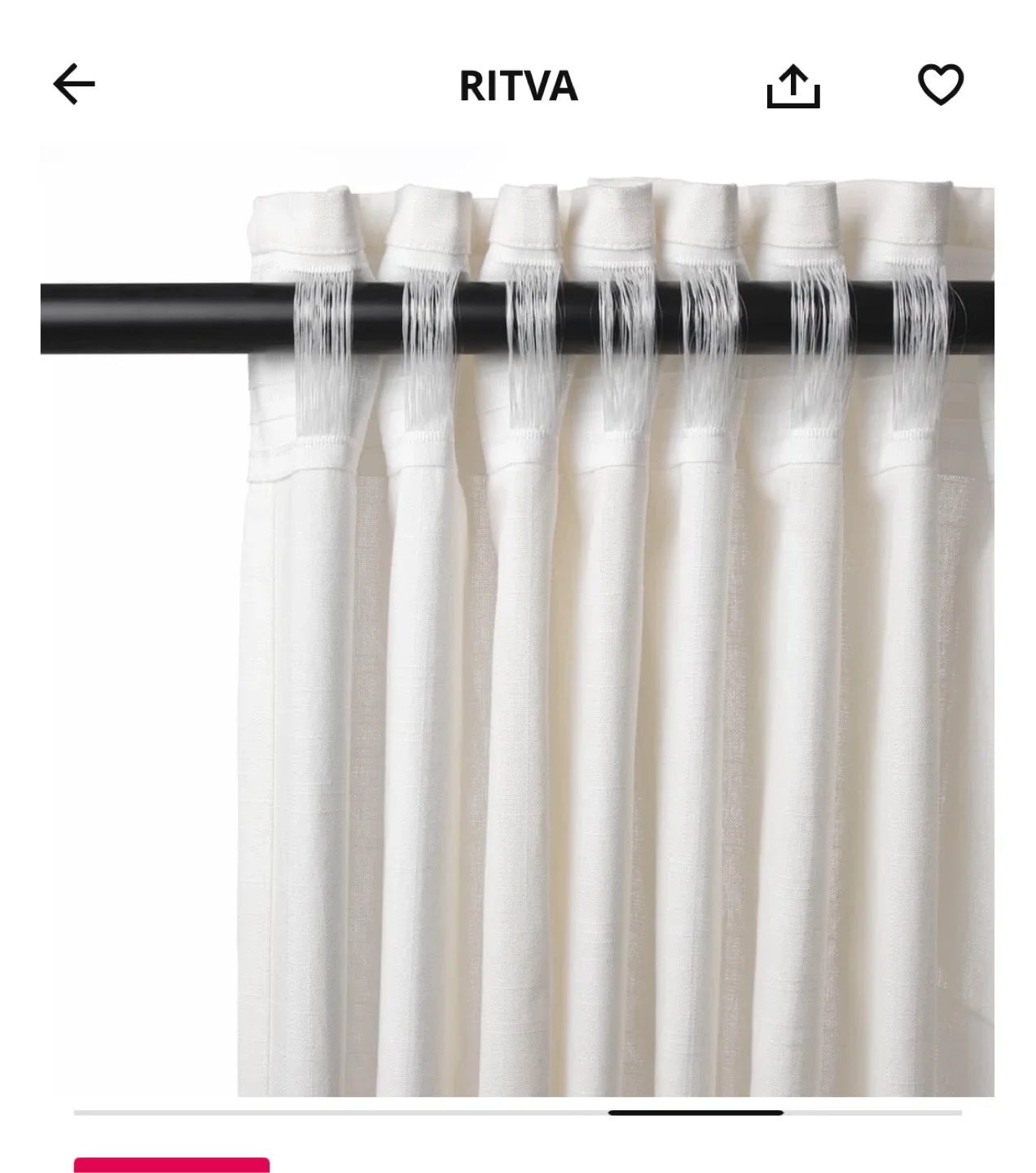IKEA Ritva Curtains - White image indicator(3)