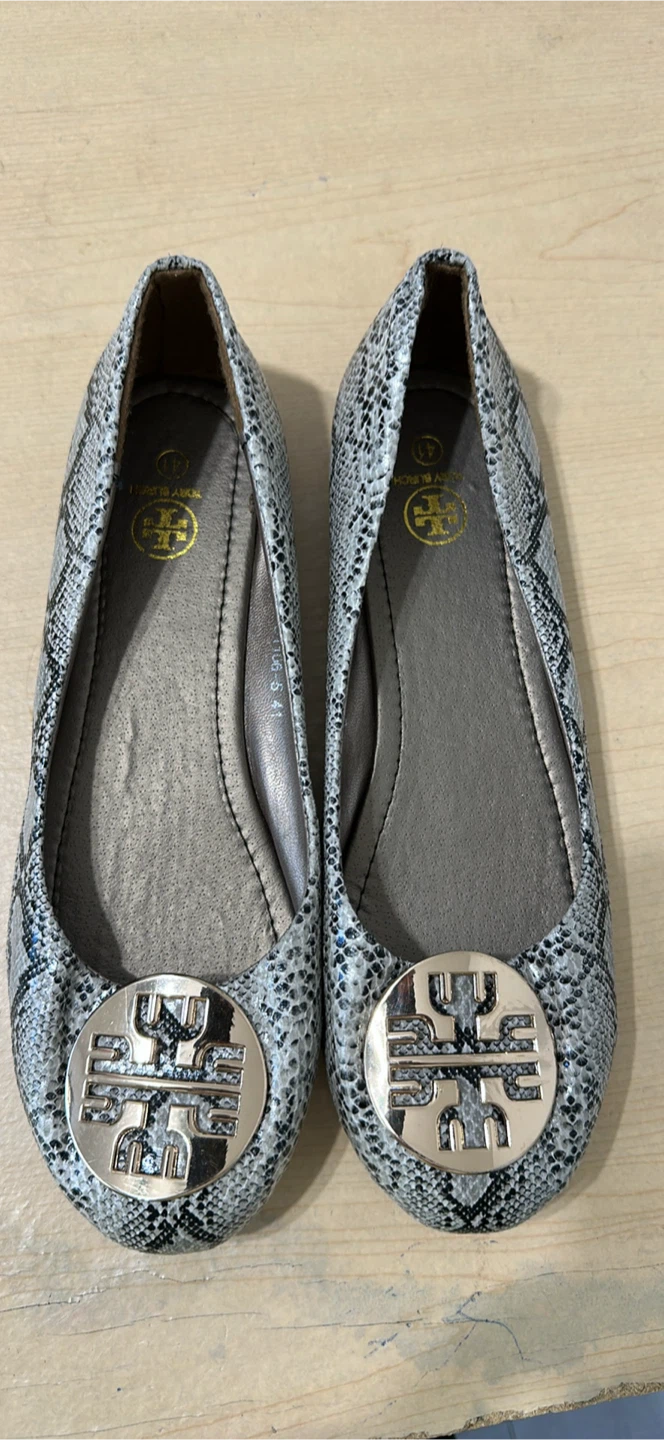 Tory Burch Snakeskin Flats Size 10